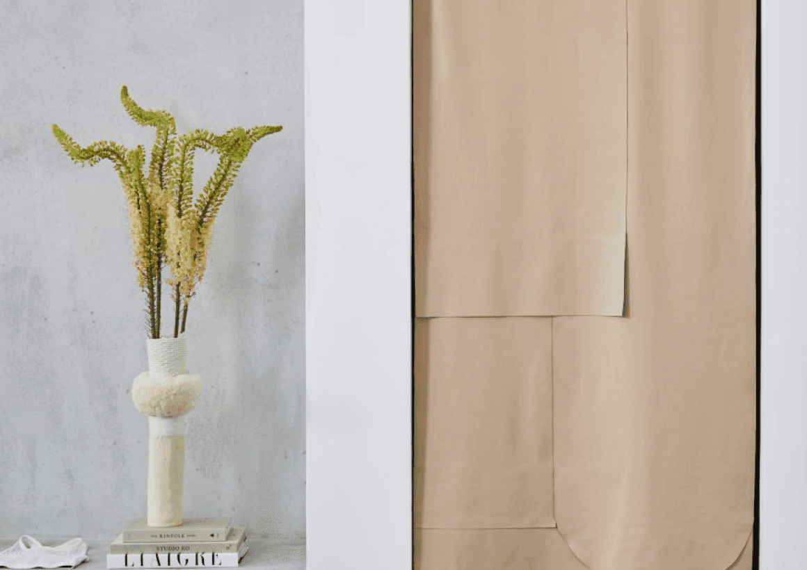 Custom Leather Curtain - Alala Showroom